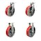 Service Caster 10'' Heavy Duty Red Poly on Cast Iron Wheel Caster Set 2 Swivel 2 Rigid, 4PK CRAN-SCC-KP92S1030-PUR-RS-2-R-2 - alternate 1